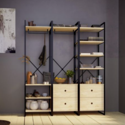 2 meter high wardrobe with four layers and two pumps